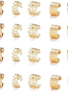 20 Pcs Gold Hair Jewelry for Braids Metal Alloy Braid Clips Rhinestone Hair Brai